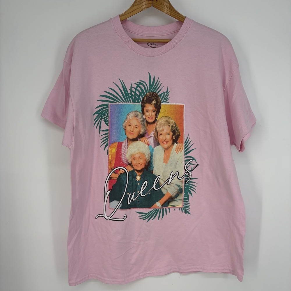 Golden Girls Queens 👑 XL T-Shirt Pink Graphic Classic Timeless Retro Grannycore